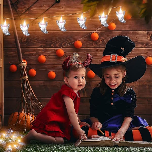 Halloween String Lights, 3m 20 LED Ghost Lanterns, Halloween Decoration