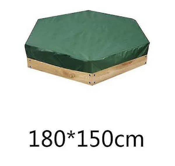 Sandpit Cover Waterproof Dustproof Sandpit Cover Hexagonal Green Sandpit Cover with Drawstring 180*150cm 180*150cm