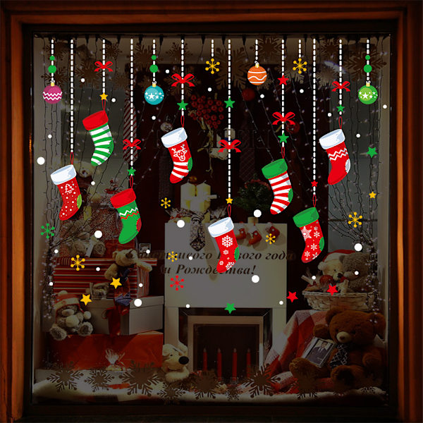 Jul Väggdekal Jultomte Älg Juldekal style4