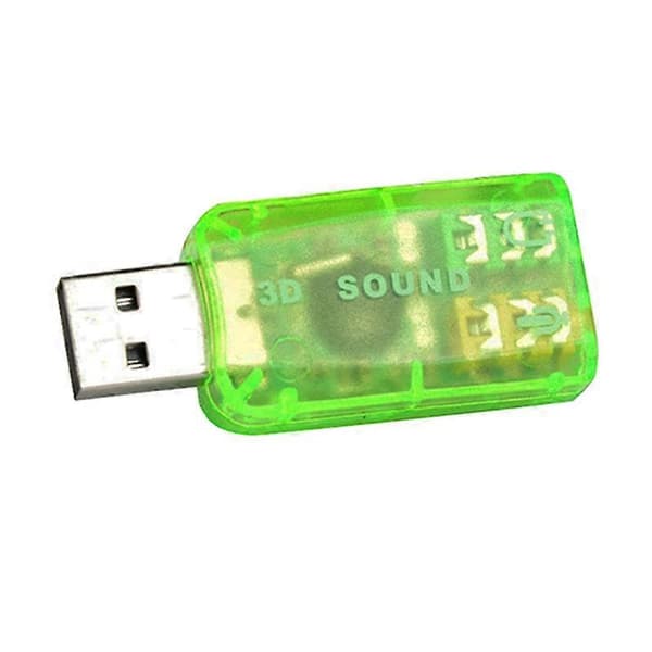 Ekstern USB 2.0 til 3D Virtuel Lyd Lydkortadapter Konverter 5.1 Kanaler