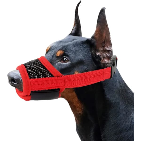 Dog Muzzle, Breathable Adjustable Muzzle and Dog Training Muzzle to Prevent Biting and Barking Suitable for Large Medium and Small Do...