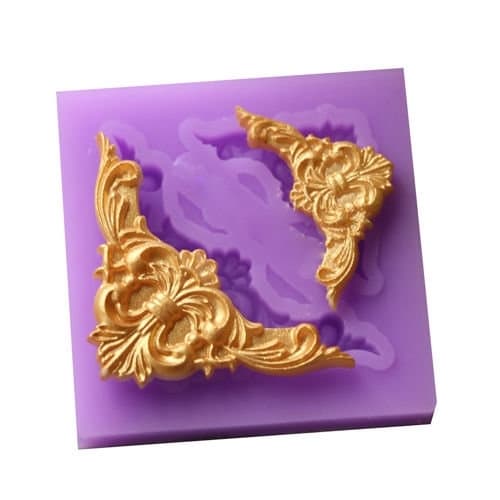Kanter 2 stk. barok silikoneform Rosa pink
