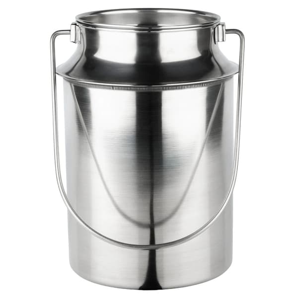 Mælkespand i rustfrit stål med låg og håndtag, 7,5 l