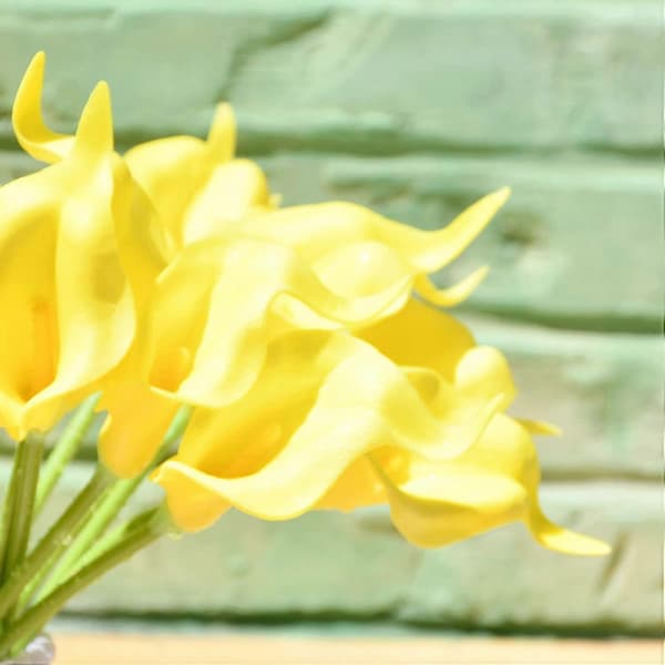 20 stk. blå kunstige Calla Lily silkeblomster 34 cm til hjem, kjøkken og bryllup