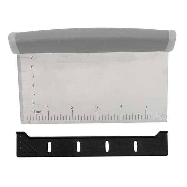Stainless Steel Dough Cutter, Gray, Sturdy Pastry Knife with Scale, Comfortable Grip