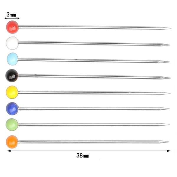 1000 synåle 38mm 10 farver glasperlenåle til tøjtilbehør accessories blomsterdekoration