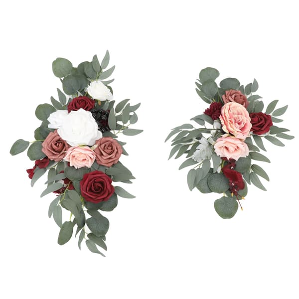 Kunstige bueblomster rosa bryllupsdekorasjon