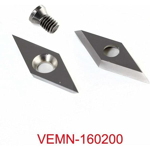 3 pcs Carbide Inserts for Woodturning Lathes (Includes 11mm Square with Radius, 12mm Round, 28X10mm Diamond with Point)