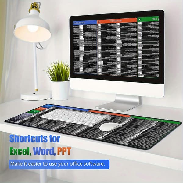 Office Shortcut Mouse Pad Extra Large Keyboard Hotkey Mouse Pad For Word/Excel Non-Slip And Durable Mouse Pad 80cm*30cm
