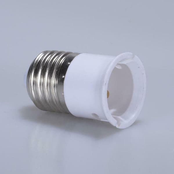 ZHOUBA Light Bulb Adapter Screw On Durable Replacement E27 to B22 Light Bulb Converter for Home White White