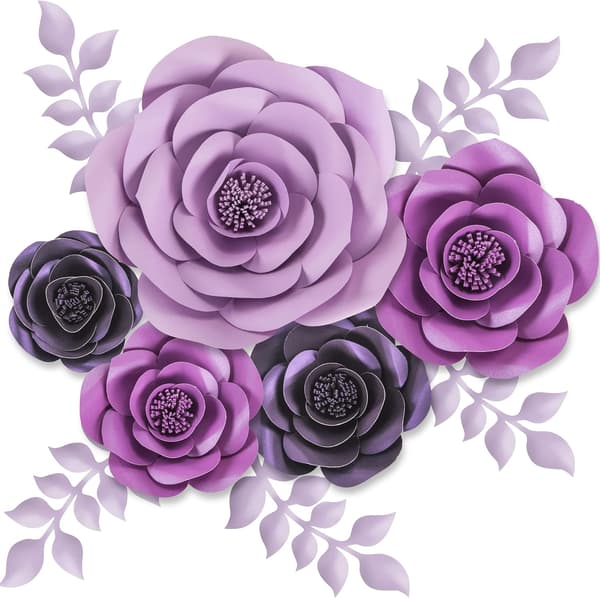 Stora 3D-pappersblommor dekoration väggar, bröllop, möhippor,