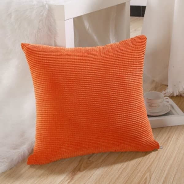 2-pack Velvety Decorative Square Pillowcase (orange, 50x50 cm)