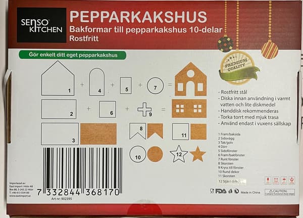 Peberkagehus sæt Forme Bag Jul Röd red