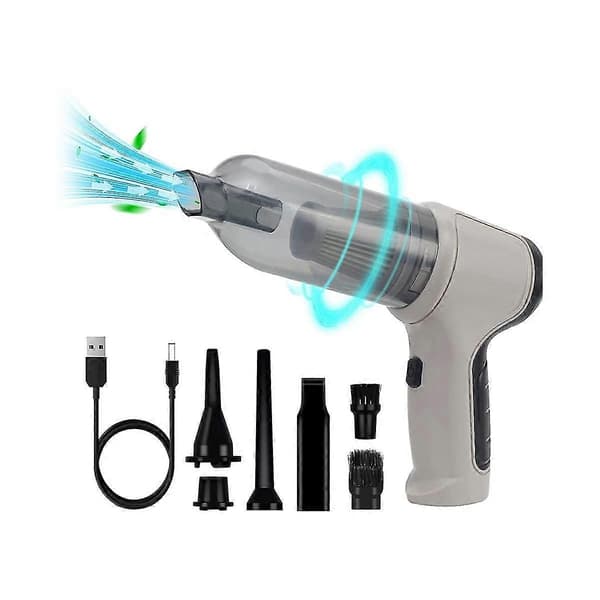 Compressed Air Duster, Keyboard Cleaner, 3-in-1 Mini Vacuum Cleaner, Reusable Rechargeable Cordless Air Duster