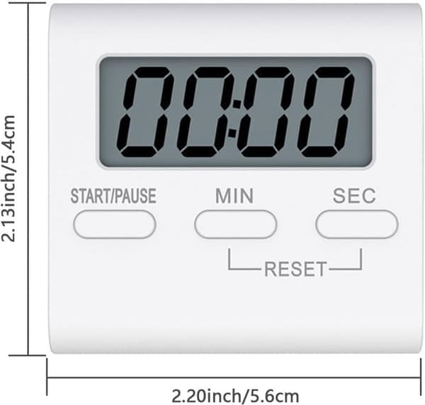 Loud Digital Timer with Magnet - For Oven, Kitchen, and Workout - Easy-to-Read Square Display