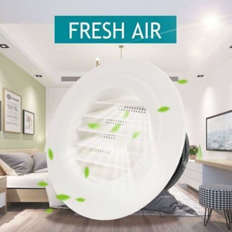 6 Round ABS Ventilation Grilles with Insect Net, Protective Grilles for Ducts, Ventilation Grilles with Protective Grille (ø150mm)