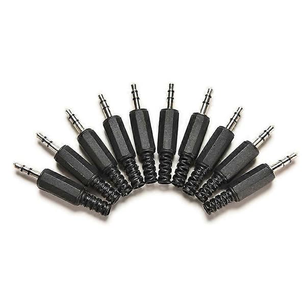 10 stk 3,5 mm lyd hannpluggadapter stereohodetelefonverktøy