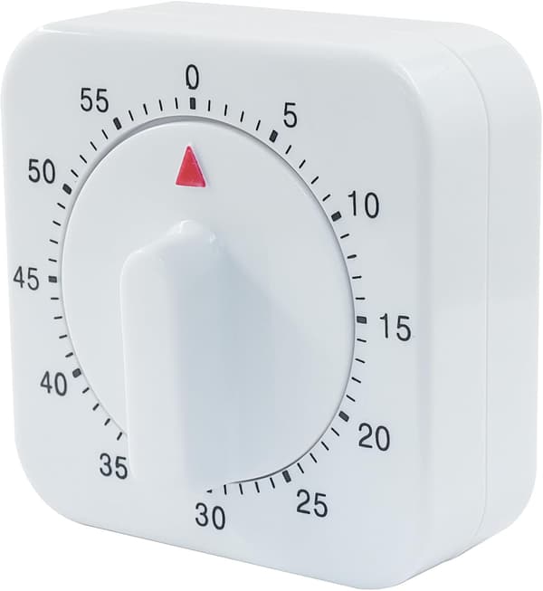 Køkkentimer 60 minutter Hvid