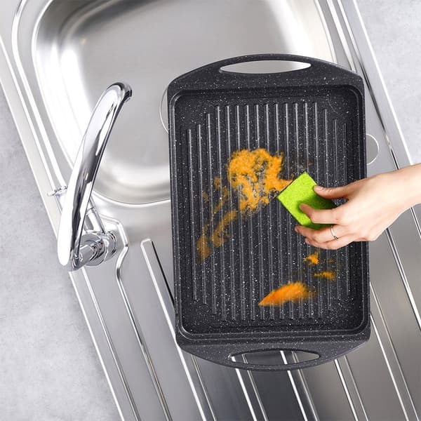 Grillplade i aluminium med non-stick granitbelægning