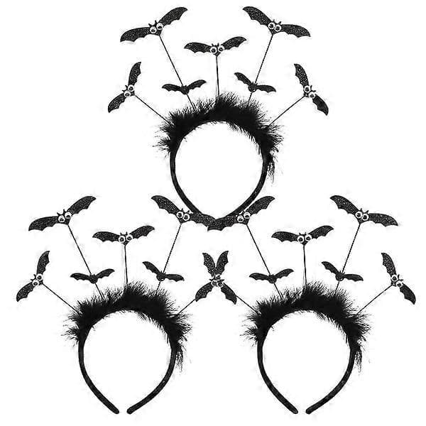 3 stk Halloween Flaggermus Hår Cosplay Hodeplagg Svart 20,3x10,8x1,2 cm