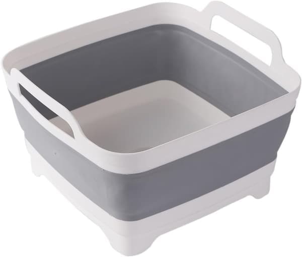 Space-saving foldable sink - multifunctional sink for dishes, fruits and vegetables - 8.5 L with drain hole