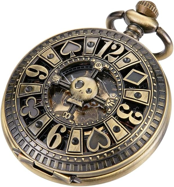 Vintage mekanisk steampunk-lommeur med kæde