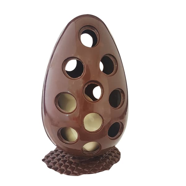 Praline Mold Patterned Egg 500g - BWB 9553 - Special 3 Part Mold Transparent transparent