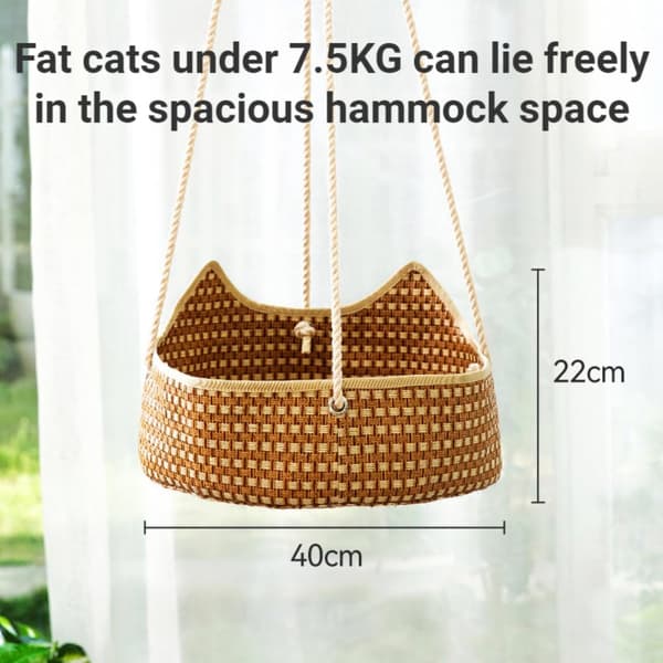 Katt Hängmatta i Rotting för Balkong