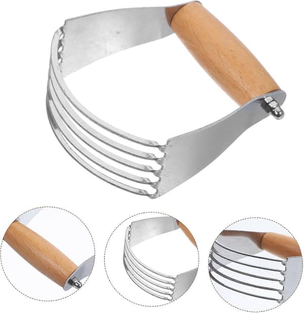 Dejskærer og dejspatel i rustfrit stål med ergonomisk greb til bagning af brød, pizza og kager
