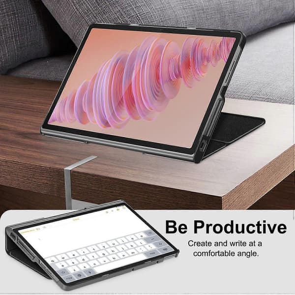 Etui til Lenovo Tab Plus 11,5 tommer TB351FU med varmeafledende læderstativ - Sort - WELLNGS Sort Sort Black