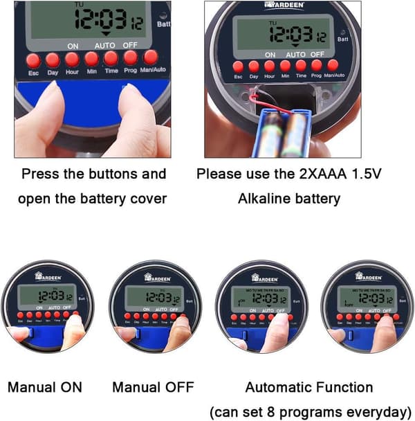 Electronic Timer Garden Irrigation Control Digital Smart Water Supply System LCD Waterproof, No Water Pressure