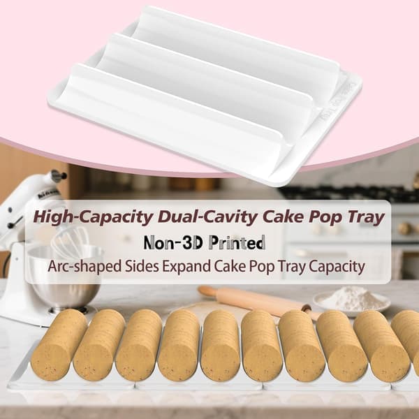 Cake Pop-kutter og -utskyver med brett - Sirkel Cake Pop-formsett | 1,75 \" størrelse | Høykapasitets dobbelthulrom Cake Pop (kutter- og brettsett)