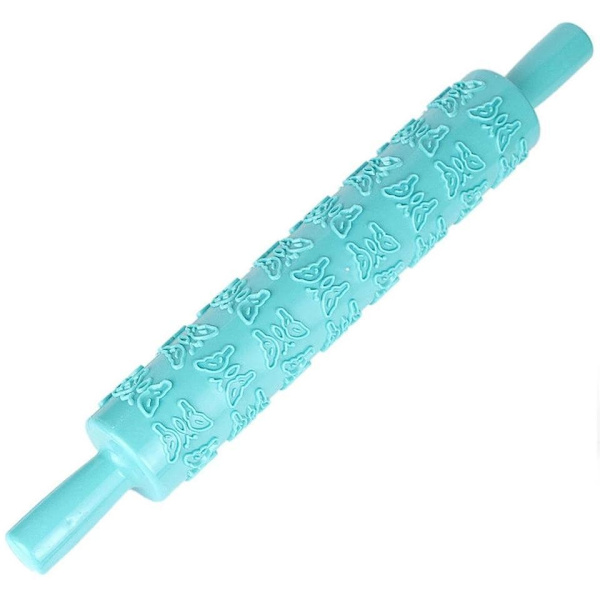 Pattern Rolling Pin Butterflies Embosser Light Blue Blå blue