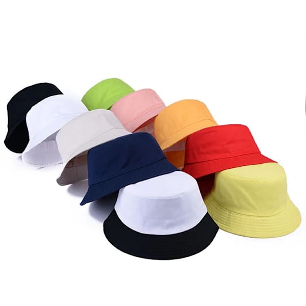 Bomullshatt, unisex, solhatt, vendbar, fiskehatt
