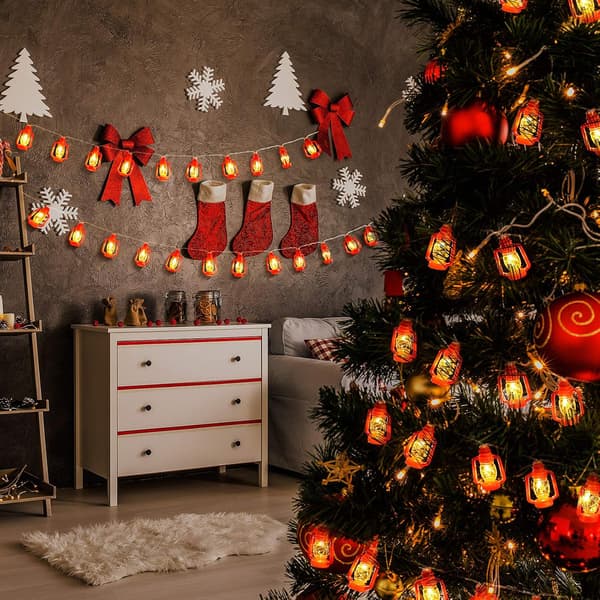 20 LED Röda Lyktor Ljusslinga Mini för Julgran Nyårsdekoration
