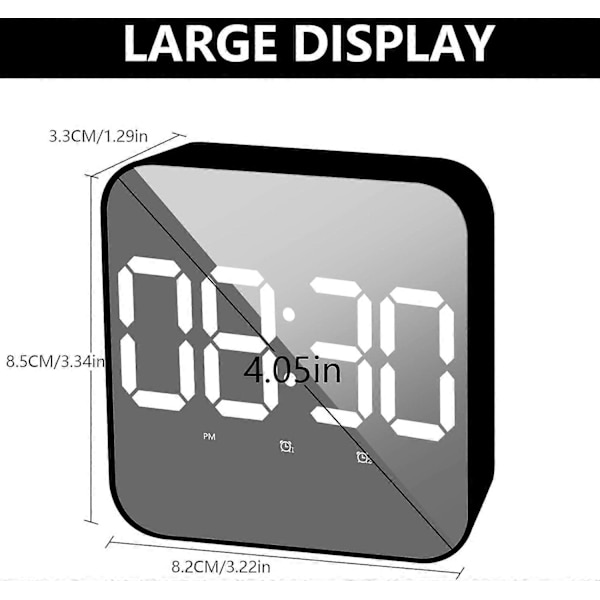 Features Large LED Temperature Display, Tick-Free USB/Battery Powered Clock, Snooze Function, 3-Level Adjustable Brightness, Voice Control
