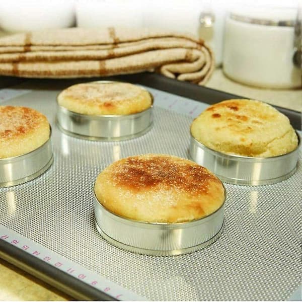 6 stk. rustfri stål kager muffins scones brødringe bageri bageforme værktøj