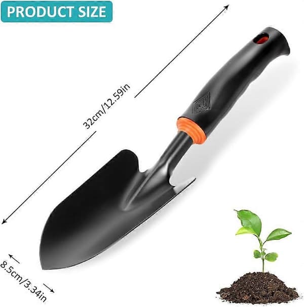 Haveskovl håndskovl omplantningsspade ergonomisk gummigreb rustbeskyttet