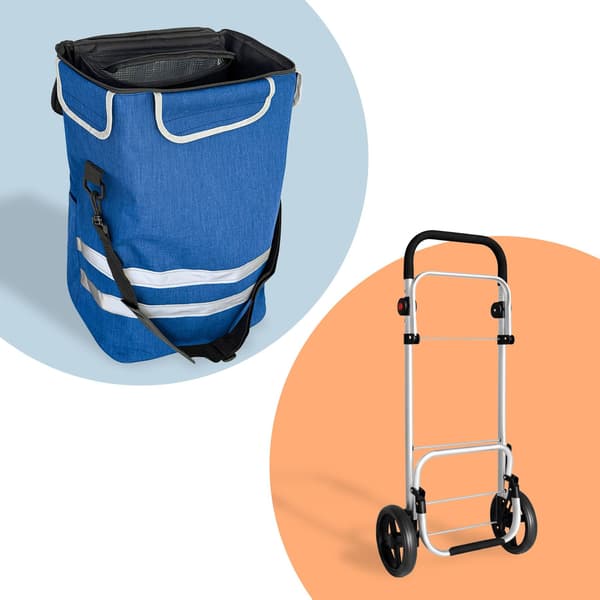 Sammenklappelig indkøbsvogn, 45 l, køletaske, 35 kg kapacitet