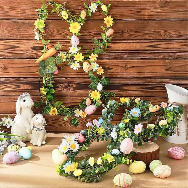Metal Frame Linear Easter Flower Garden Glitter Easter DIY Craft Holiday Hanging Ornaments