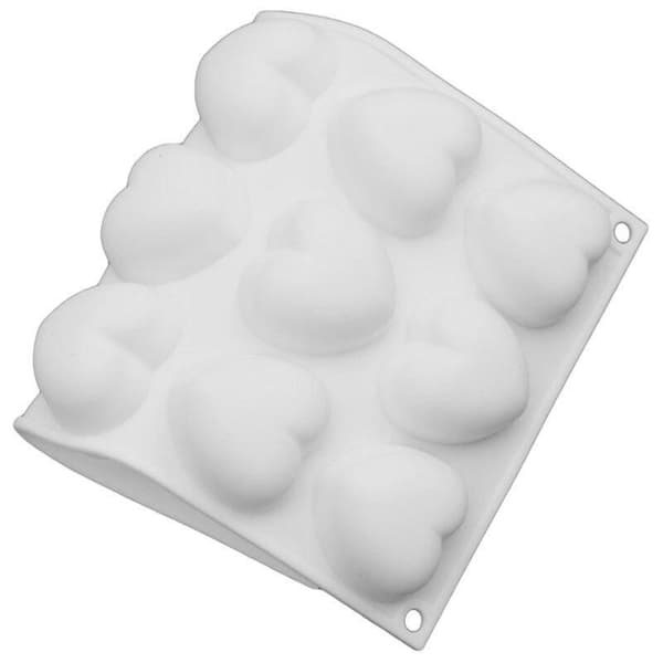 Hjerte Silikoneform Mousseform Hjerter 15 stk Chokoladeform Hvid Vit white