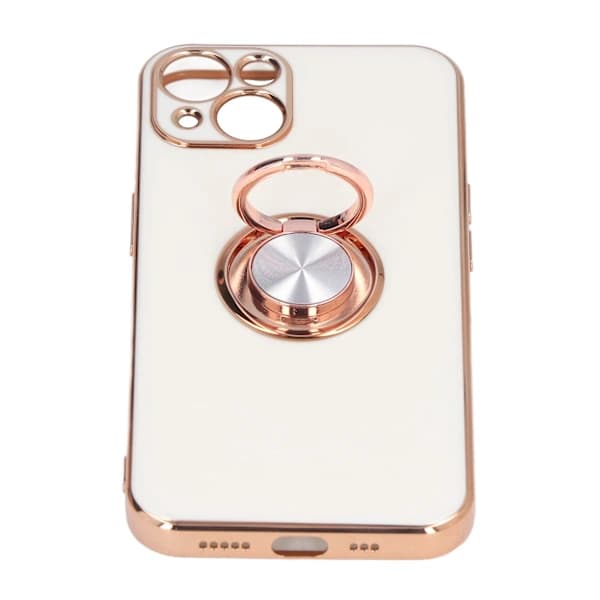 Mobilskall til iPhone 13 med roségullfarget glitterringholder, ultratynt fleksibelt TPU-deksel
