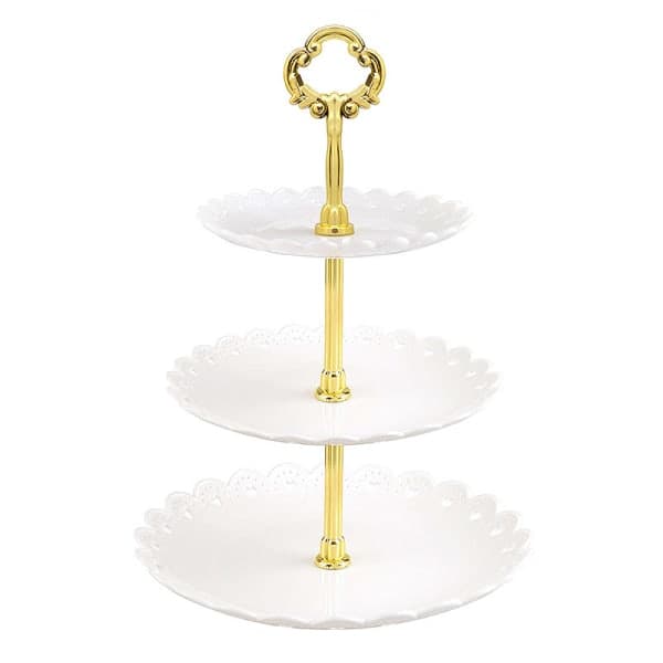 3-tier Fruit Plate, Dessert Storage Rack for Home Party, White White