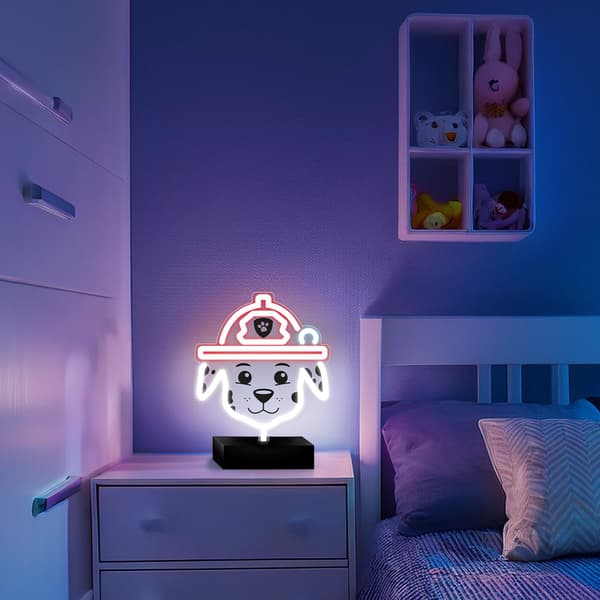 Paw Patrol Neon LED Marshall – 25×25 cm med Stativ & USB-strøm multifärg multicolor