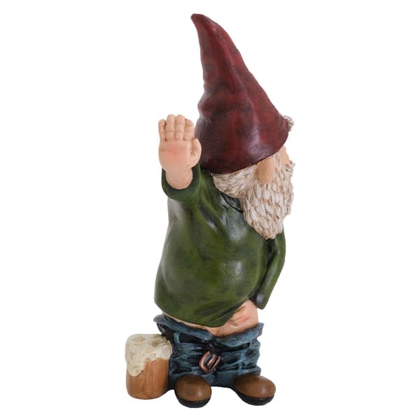 Garden Gnome Figurine, Cartoon White-Bearded Old Man Gnome Statue Decoration - 15cm 15cm