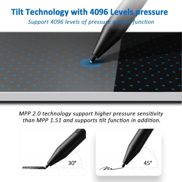 IG Styluspenna för Microsoft Surface Pro 9/8/X/7/6/5/4/3/Surface Svart