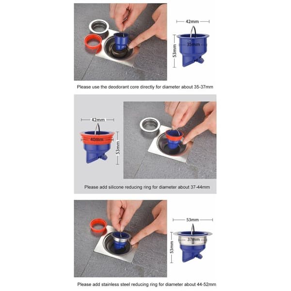 Duschgolv Backflödesskydd Magnetisk Levitation Envägs Dräneringsventil Snabbkoppling 2,09 x 2,09 tum