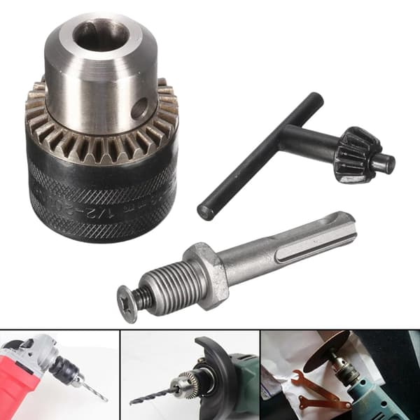 Multifunksjons borechuckadapterkonverteringssett 3 deler rundt håndtak 13 mm for DIY og profesjonell bruk