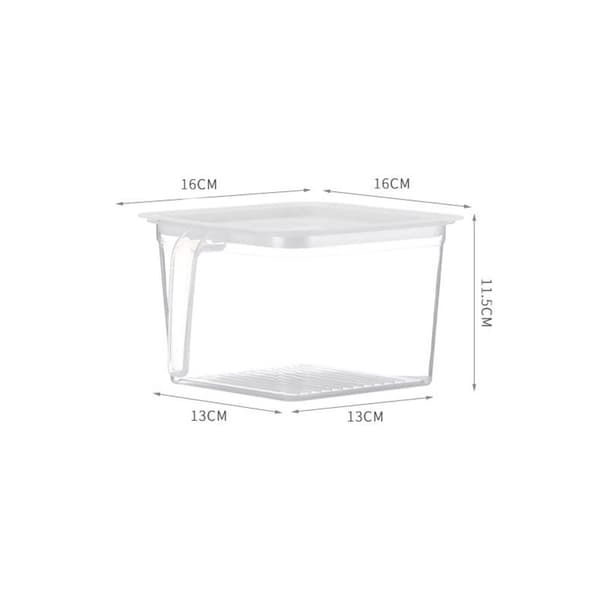 Kylskåpslåda med Lock - Vit Transparent transparent