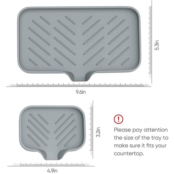 Kitchen Holder, Kitchen Sink Tray Kitchen Sponge Holder Self-Draining Silicone Holder for Bathroom